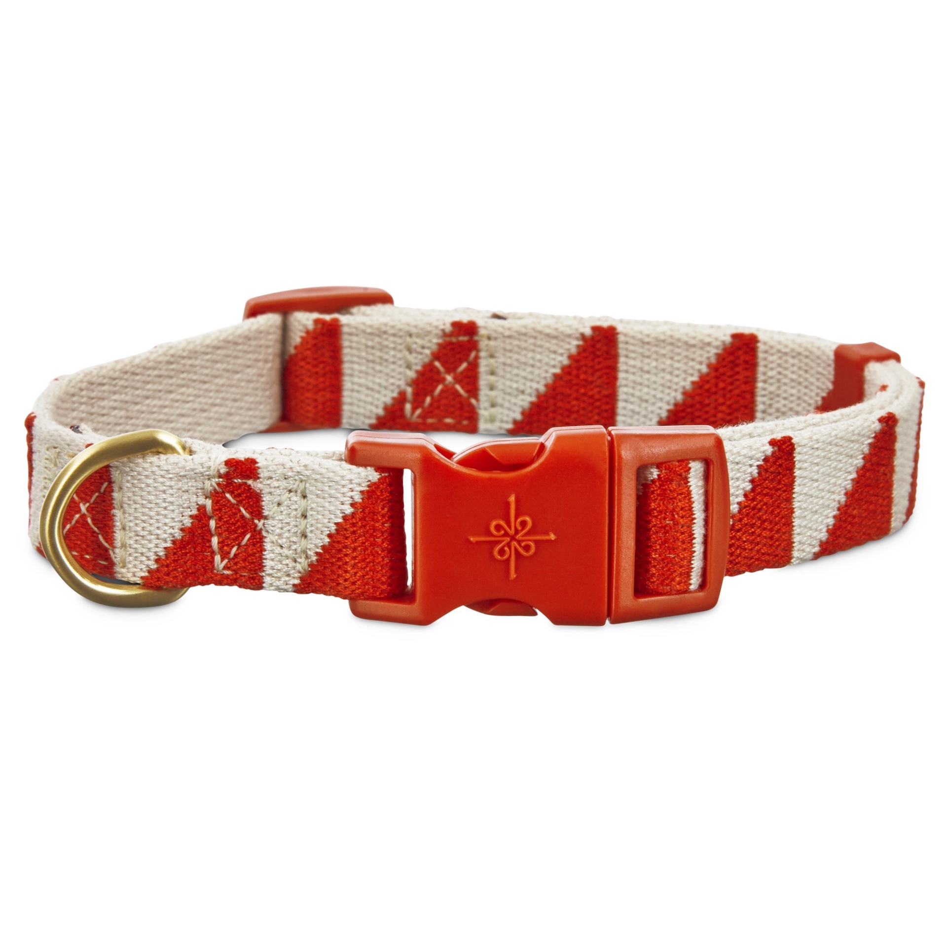 slide 1 of 1, Good2Go Geometric Triangle Dog Collar in Red and Cream, MED