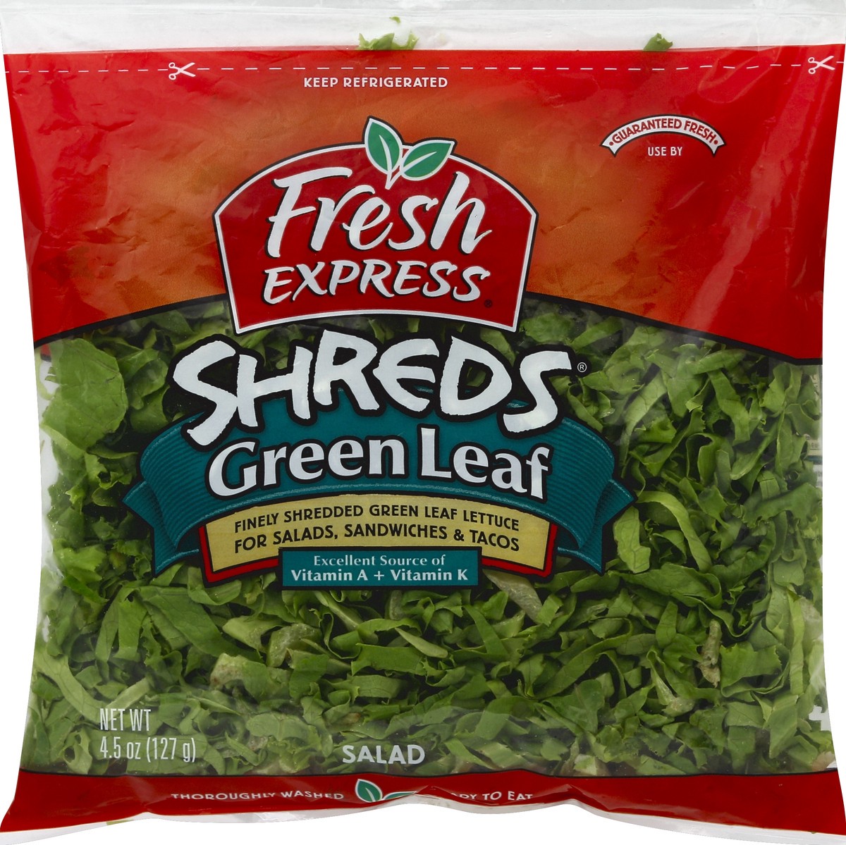 slide 1 of 6, Fresh Express Lettuce Green Leaf Shreds, 4.5 oz