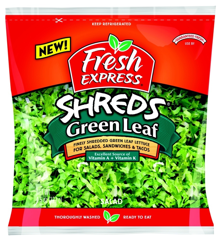 slide 1 of 1, Fresh Express Lettuce Green Leaf Shreds, 4.5 oz