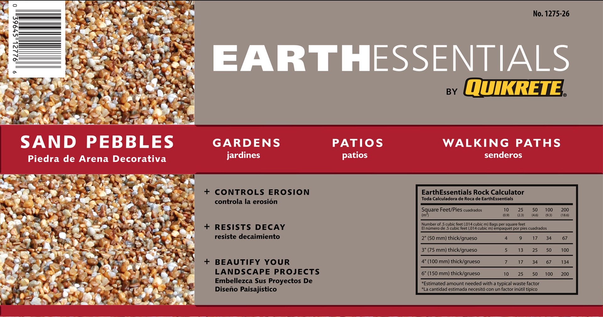 slide 1 of 5, EARTHESSENTIALS BY QUIKRETE Sand 0.5 cu ft Brown Pebbles (0.5 - 3-in), 1 ct