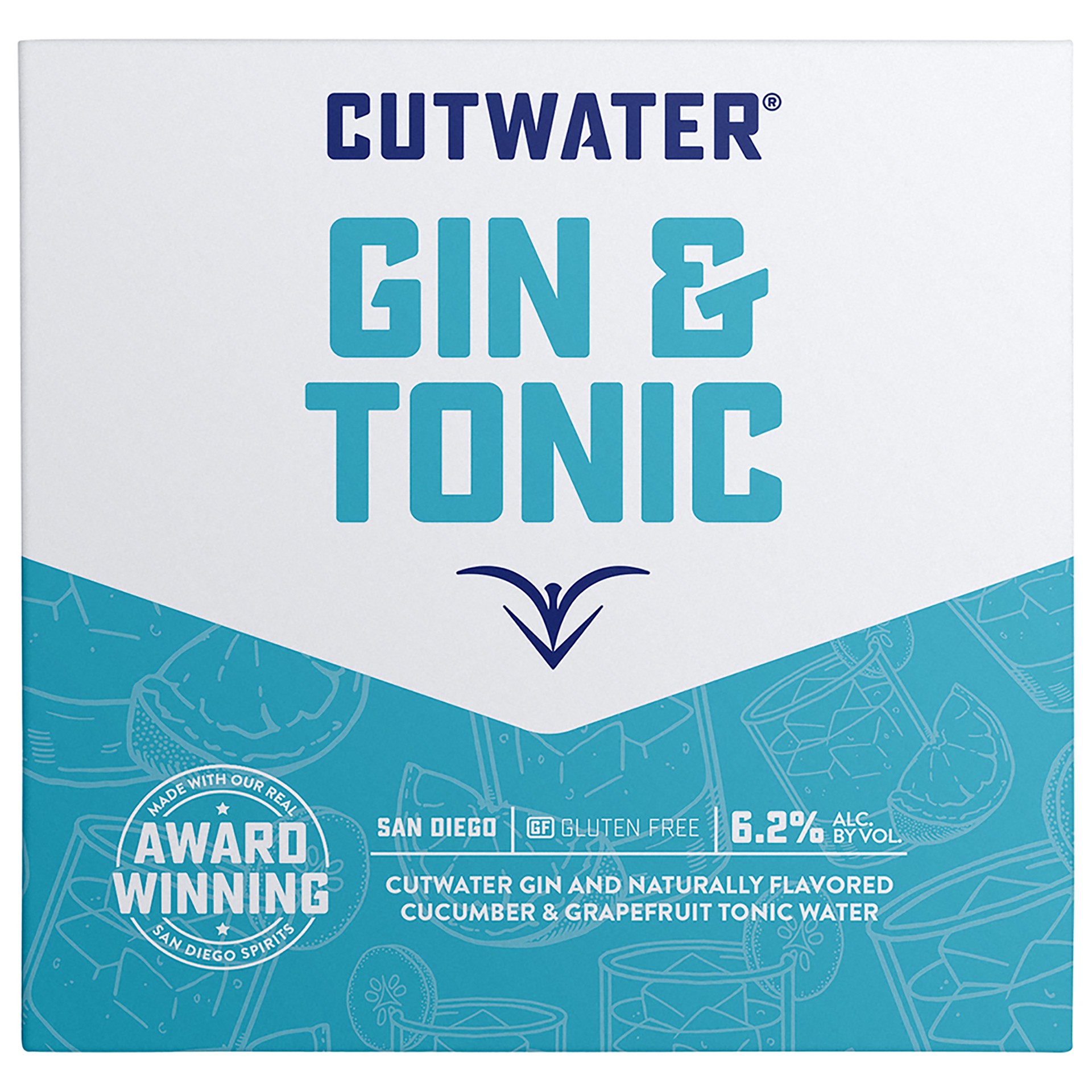 slide 2 of 2, Cutwater Spirits Gin & Tonic Canned Cocktail, 4 ct; 12 oz