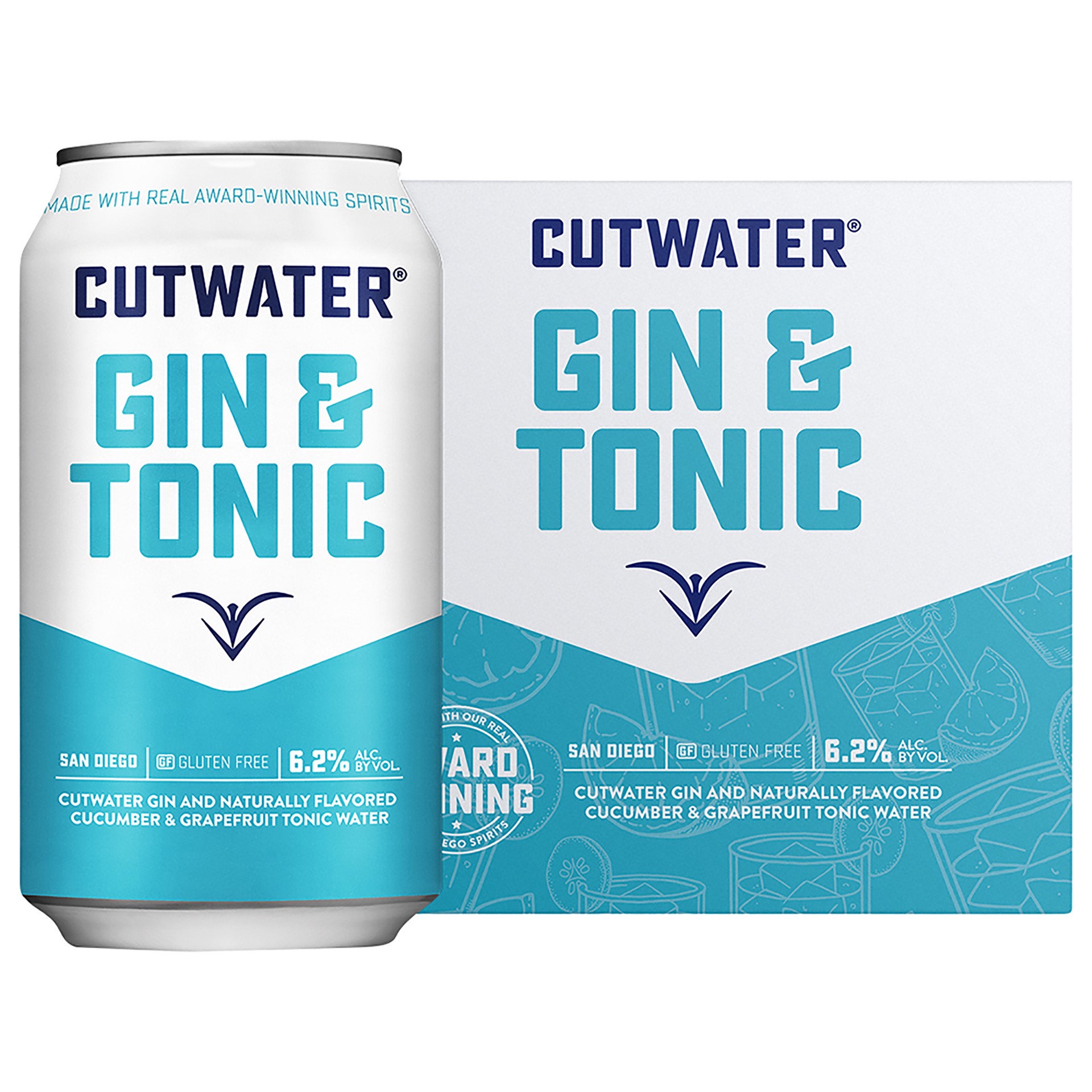 slide 1 of 2, Cutwater Spirits Gin & Tonic Canned Cocktail, 4 ct; 12 oz