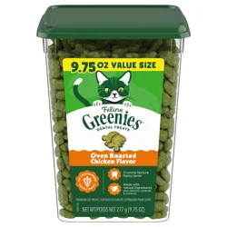 Feline Greenies Premium Dental Treats Oven Roasted Chicken Flavor Cat Treats Value Size 9.75 oz
