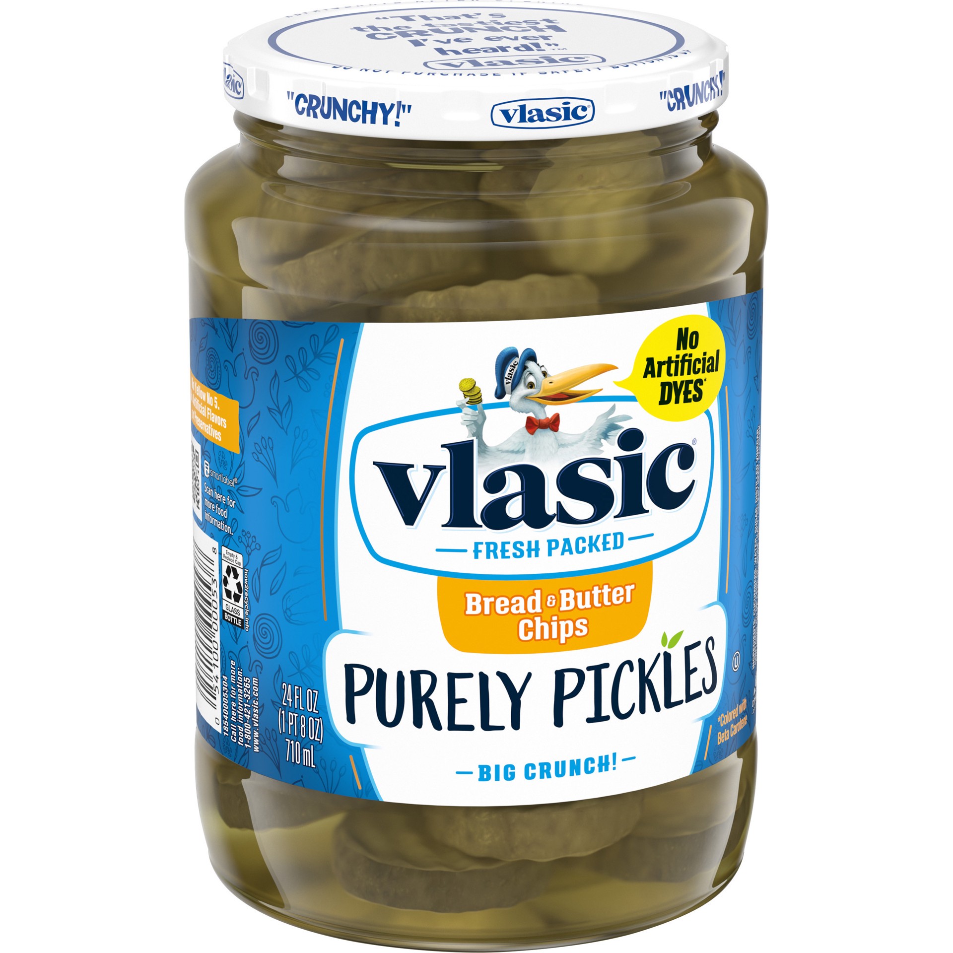 slide 3 of 5, Vlasic Bread & Butter Chips Purely Pickles 24 oz Jar, 24 oz