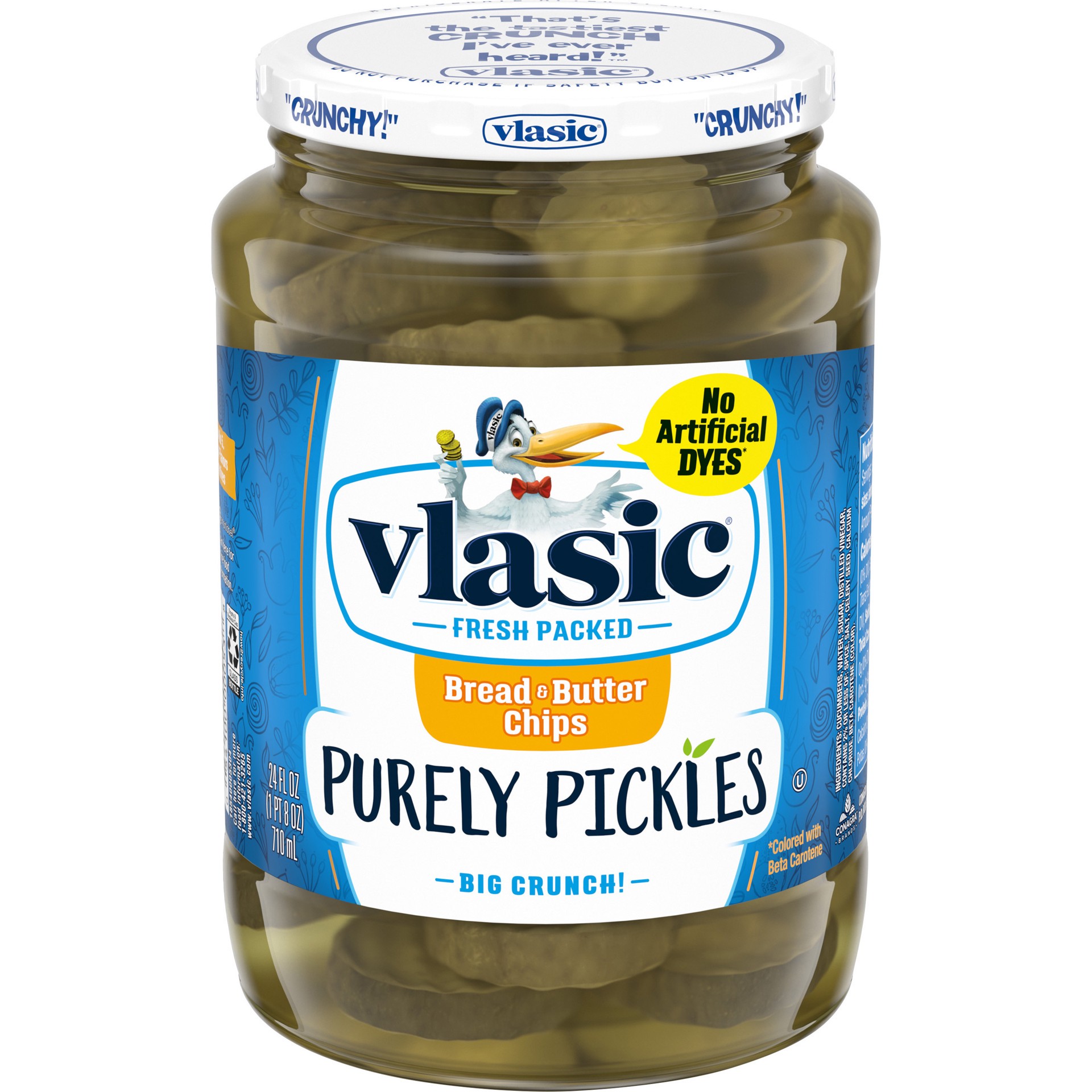 slide 1 of 5, Vlasic Bread & Butter Chips Purely Pickles 24 oz Jar, 24 oz