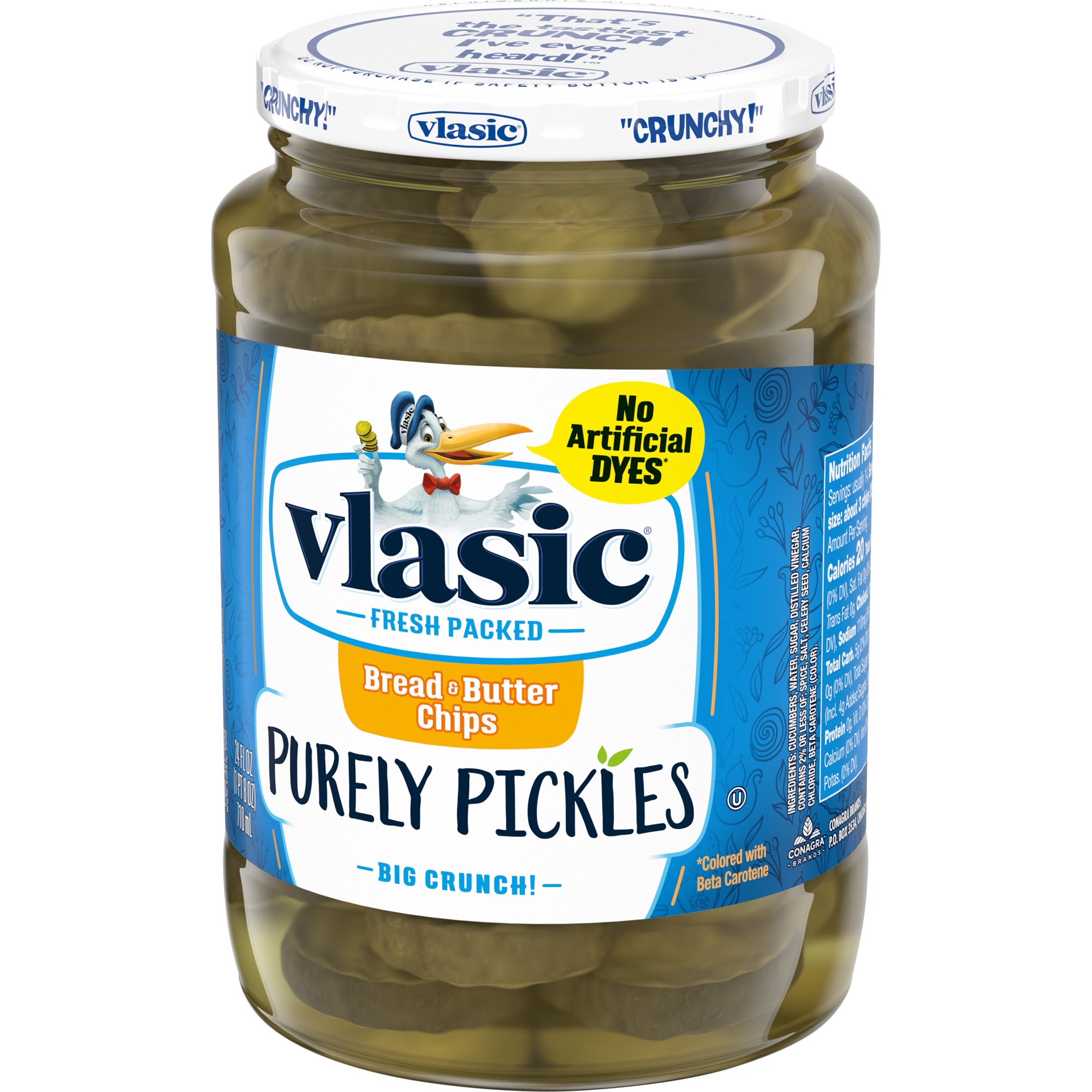 slide 4 of 5, Vlasic Bread & Butter Chips Purely Pickles 24 oz Jar, 24 oz