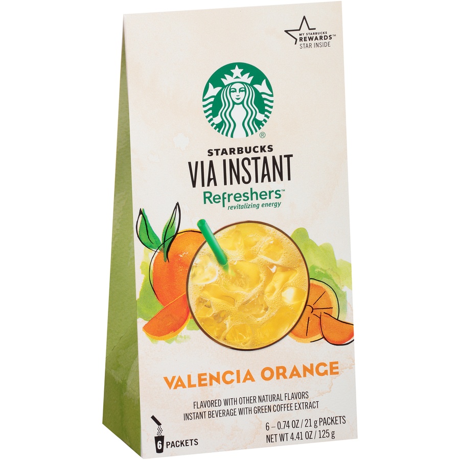 slide 3 of 8, Starbucks Valencia Orange Via Instant Refreshers - 6 ct, 6 ct