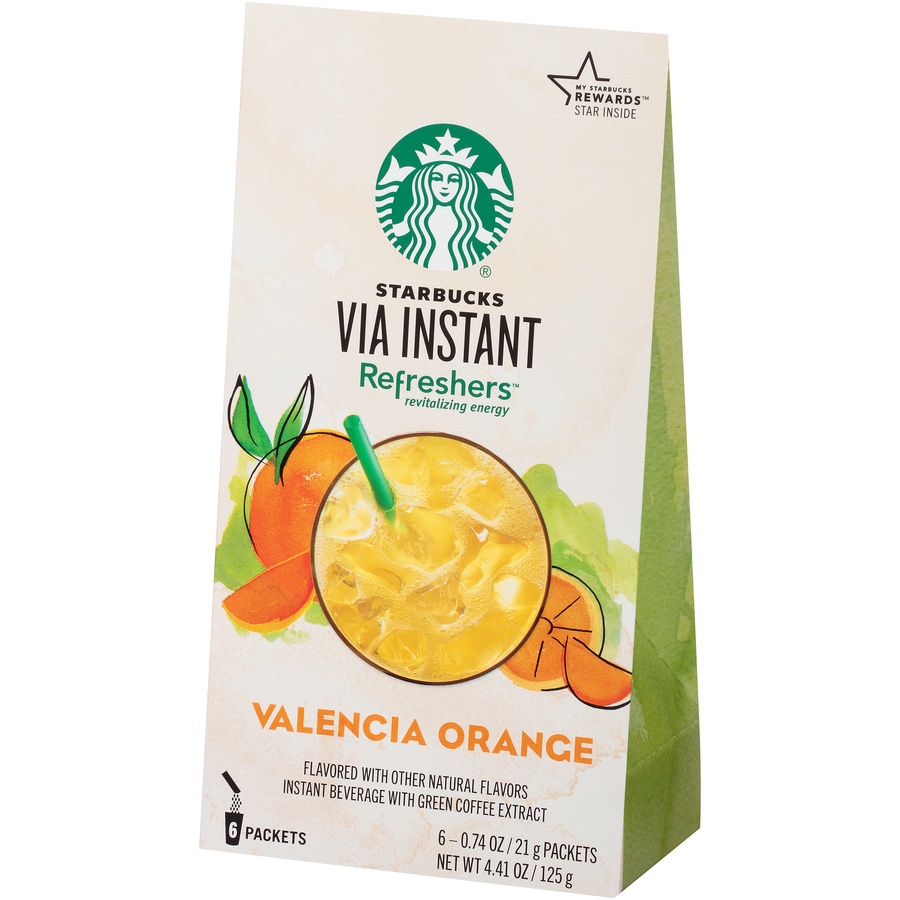 slide 4 of 8, Starbucks Valencia Orange Via Instant Refreshers - 6 ct, 6 ct