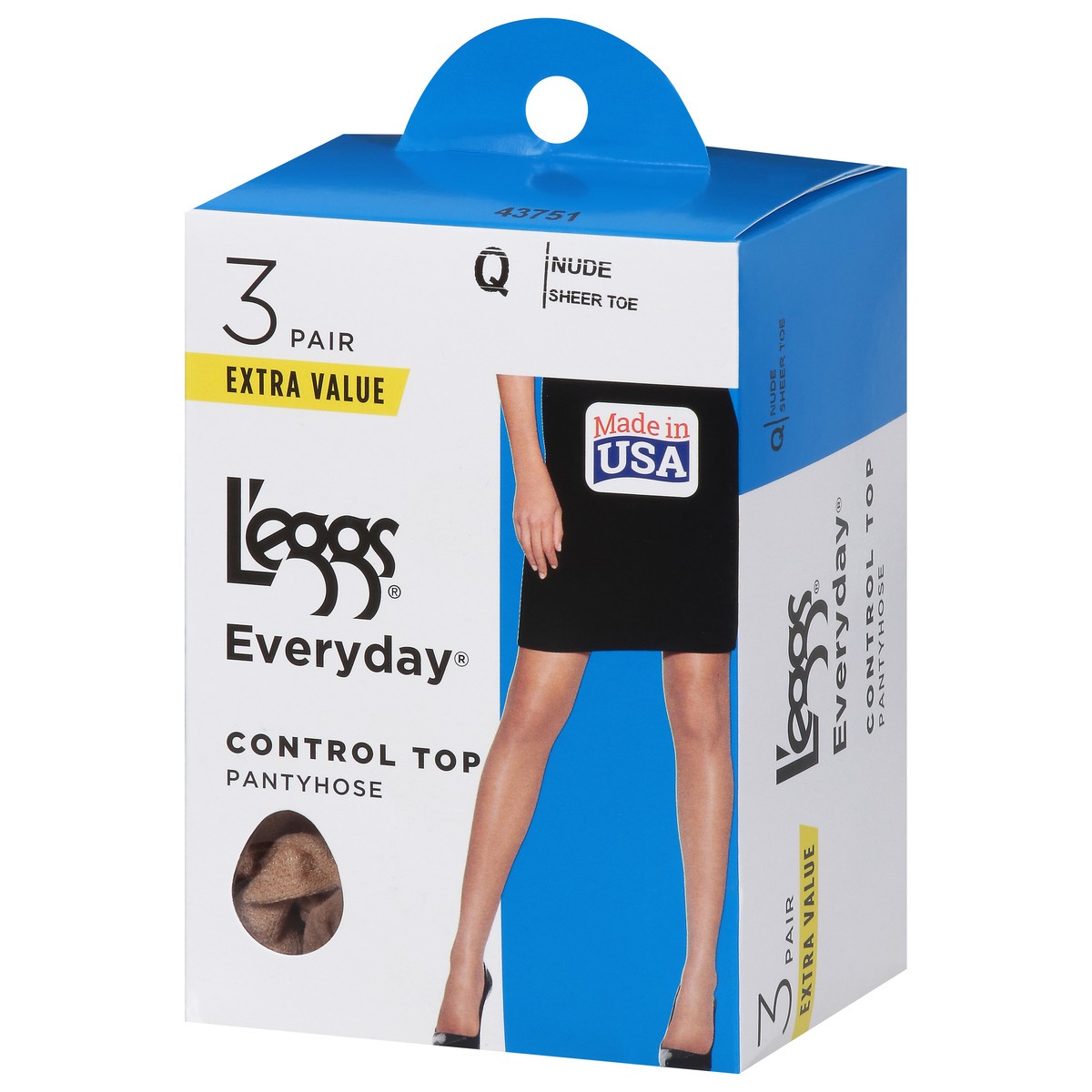 slide 3 of 12, L'eggs Everyday Nude Control Top Pantyhose Q Extra Value 3 ea, 3 ct