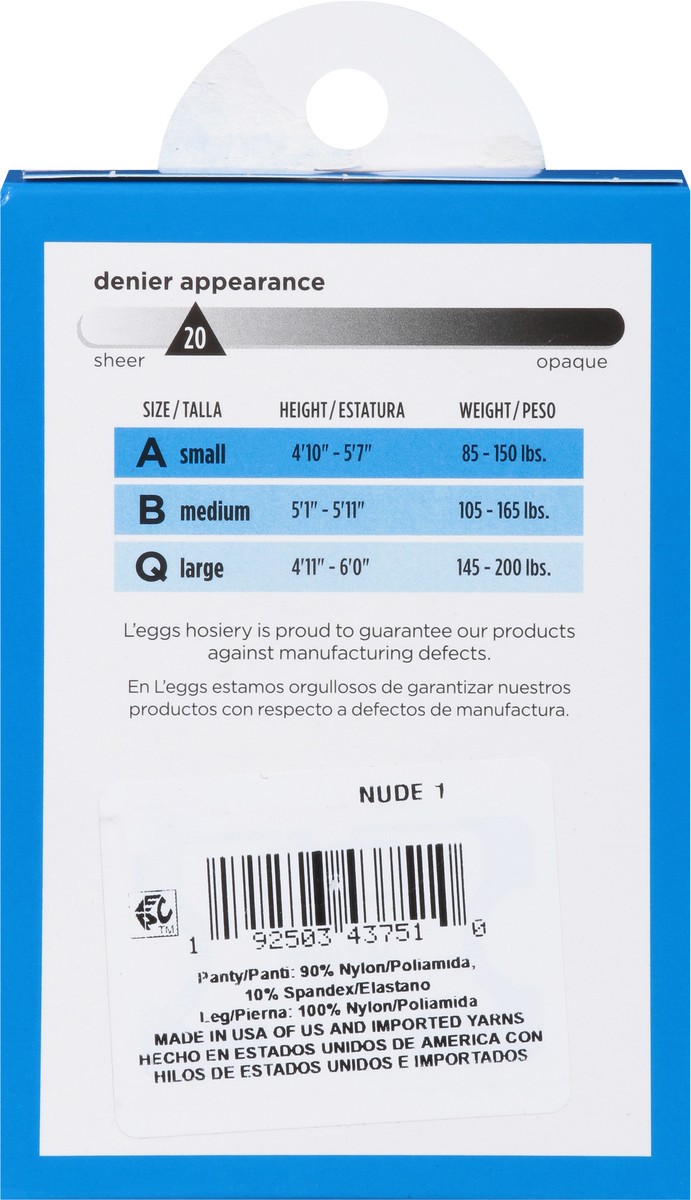 slide 9 of 12, L'eggs Everyday Nude Control Top Pantyhose Q Extra Value 3 ea, 3 ct