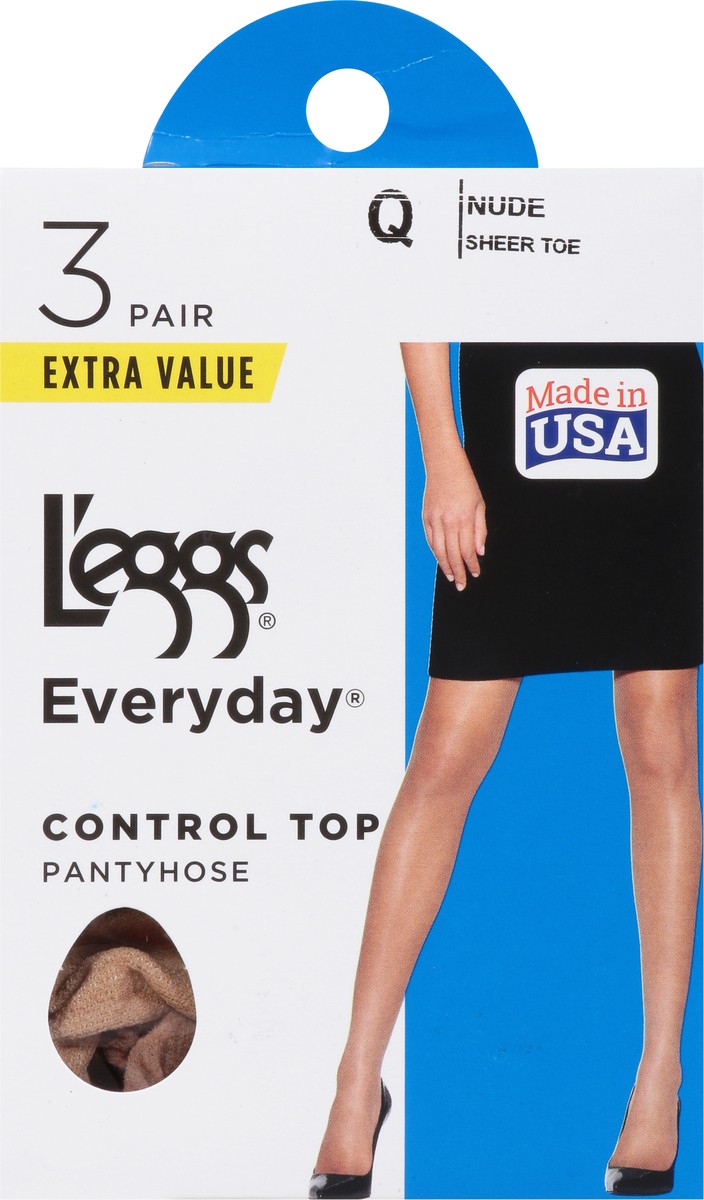 slide 2 of 12, L'eggs Everyday Nude Control Top Pantyhose Q Extra Value 3 ea, 3 ct