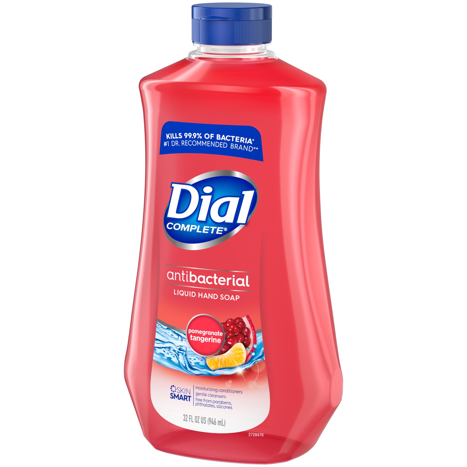 slide 2 of 5, Dial Complete Antibacterial Liquid Hand Soap Refill, Pomegranate & Tangerine, 32 fl oz, 32 fl oz