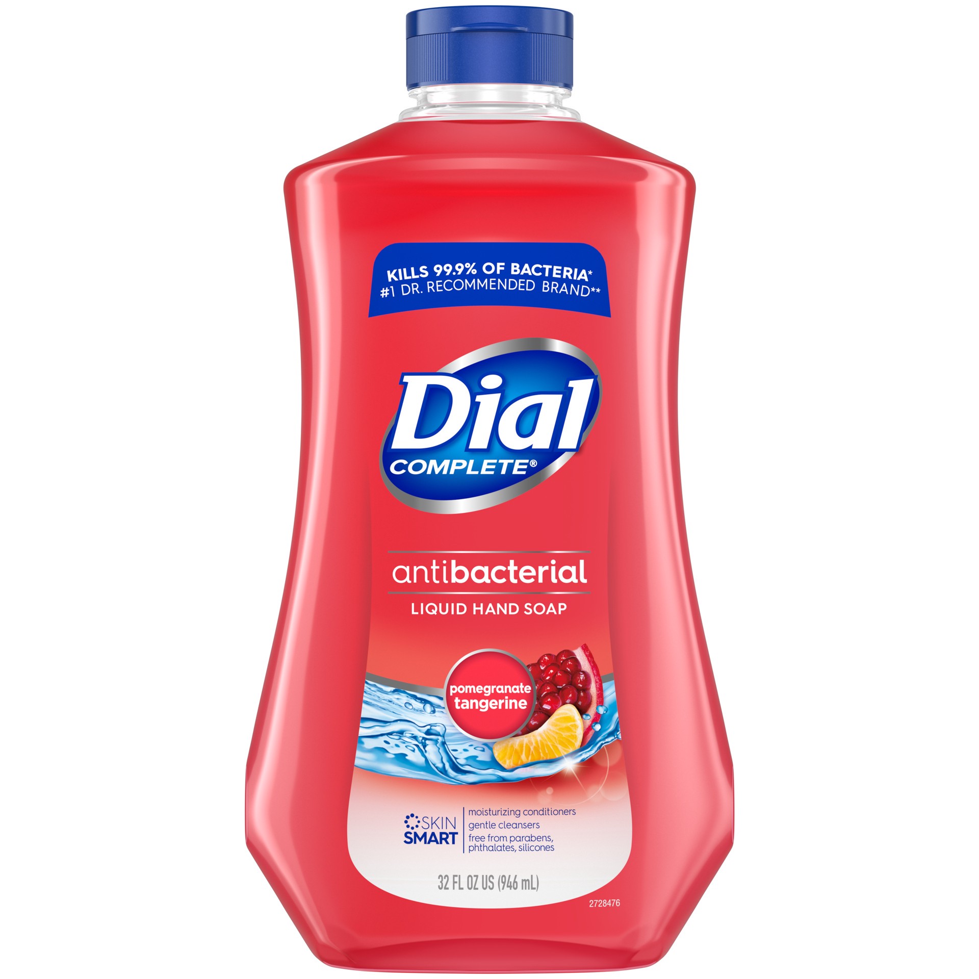 slide 3 of 5, Dial Complete Antibacterial Liquid Hand Soap Refill, Pomegranate & Tangerine, 32 fl oz, 32 fl oz