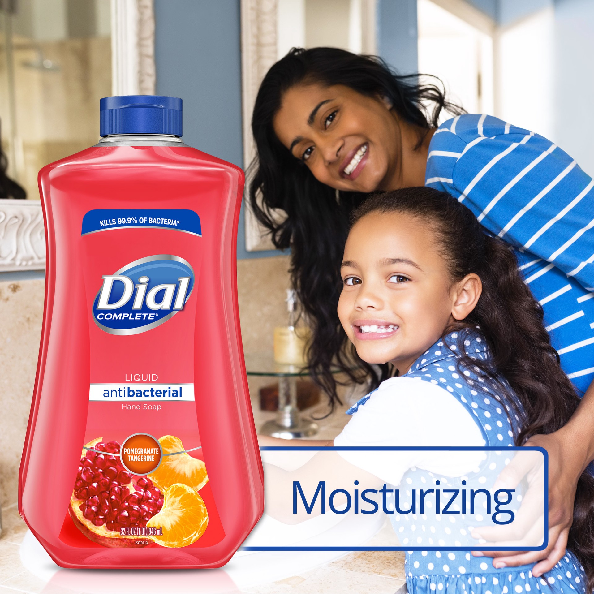 slide 4 of 5, Dial Complete Antibacterial Liquid Hand Soap Refill, Pomegranate & Tangerine, 32 fl oz, 32 fl oz