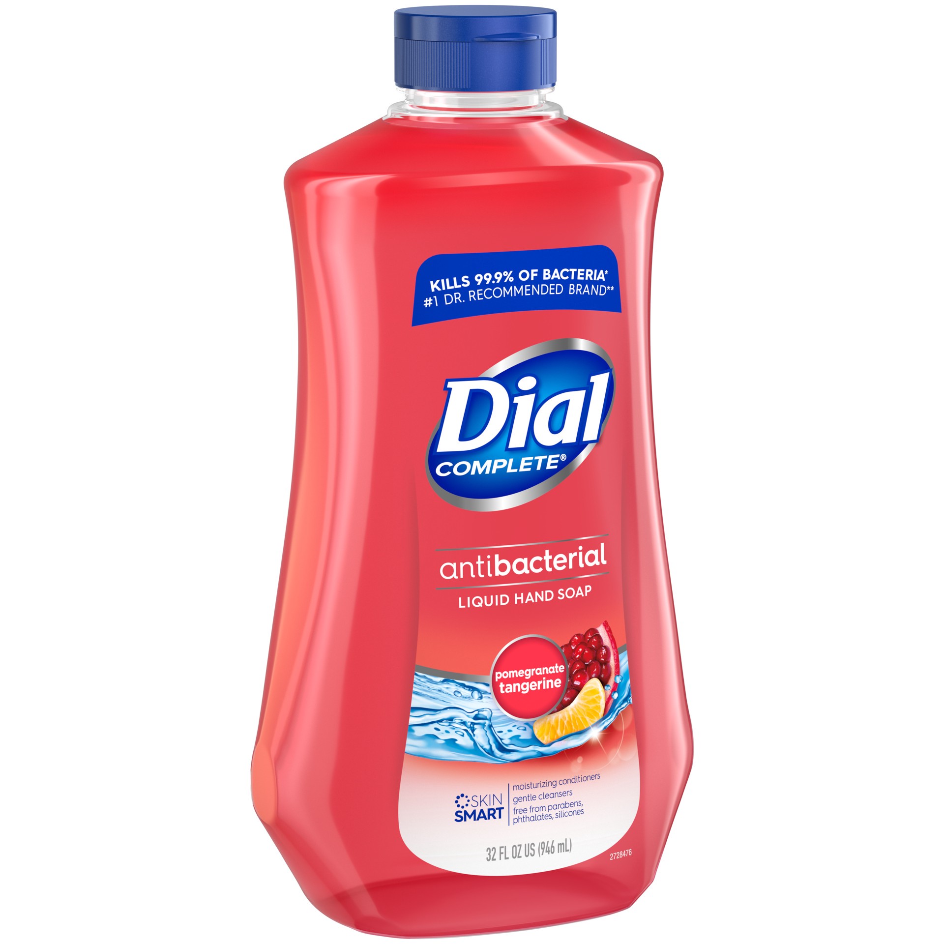 slide 5 of 5, Dial Complete Antibacterial Liquid Hand Soap Refill, Pomegranate & Tangerine, 32 fl oz, 32 fl oz