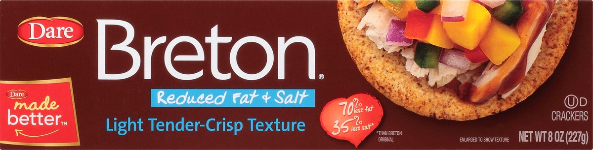 slide 13 of 13, Breton Dare Foods Breton Reduced Fat Salt Crackers, 8 oz