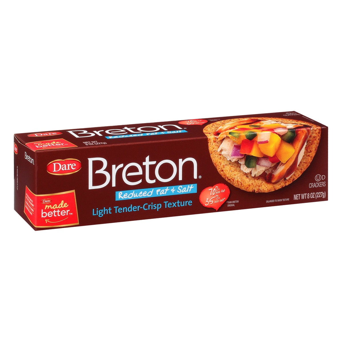 slide 7 of 13, Breton Dare Foods Breton Reduced Fat Salt Crackers, 8 oz