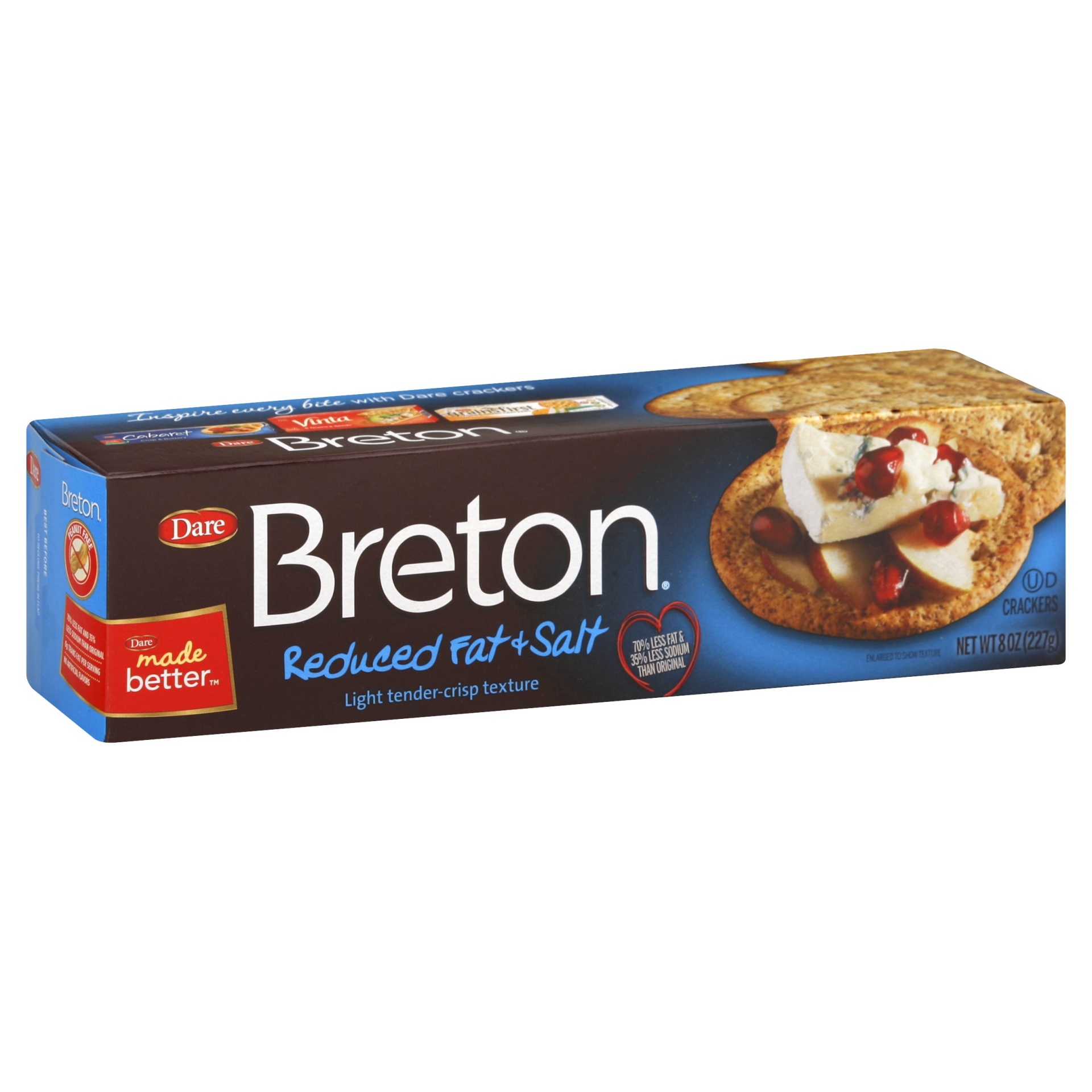 slide 1 of 9, Dare Foods Breton Reduced Fat Salt Crackers, 8 oz