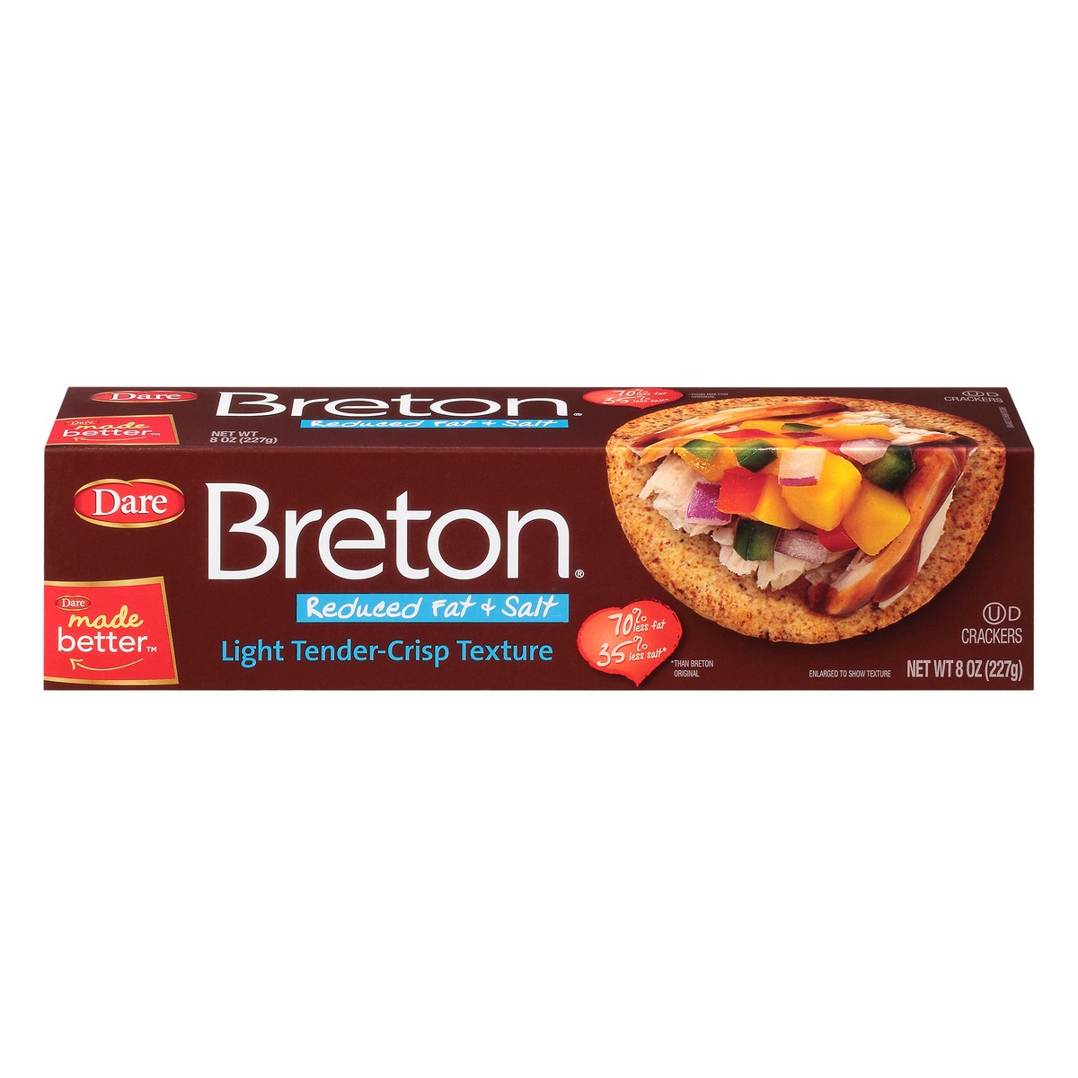 slide 1 of 13, Breton Dare Foods Breton Reduced Fat Salt Crackers, 8 oz