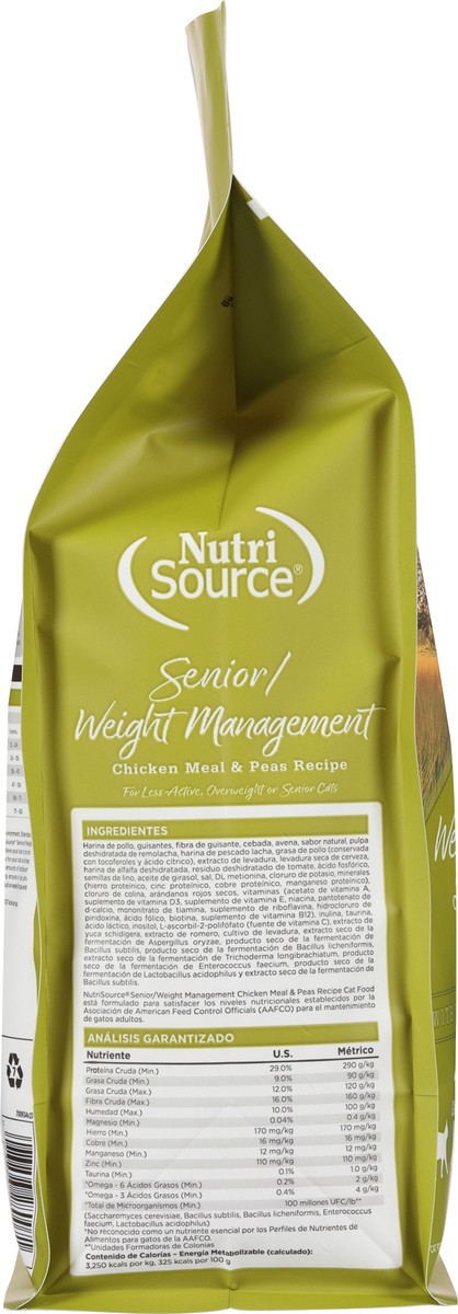 slide 11 of 15, NutriSource Weight Management Senior Chicken Meal & Peas Recipe Cat Food 4 lb, 4 lb