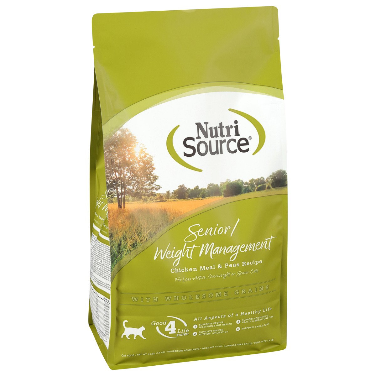 slide 14 of 15, NutriSource Weight Management Senior Chicken Meal & Peas Recipe Cat Food 4 lb, 4 lb