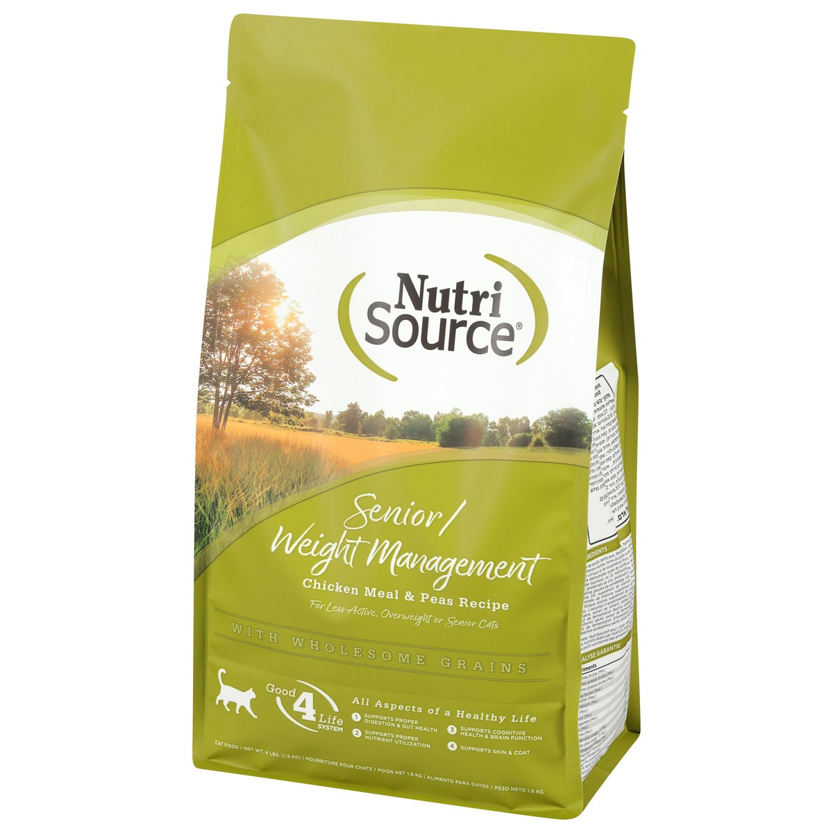 slide 13 of 15, NutriSource Weight Management Senior Chicken Meal & Peas Recipe Cat Food 4 lb, 4 lb