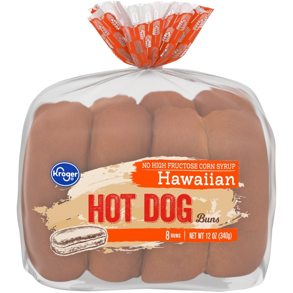 slide 1 of 1, Kroger Hawaiian Hot Dog Buns, 8 ct