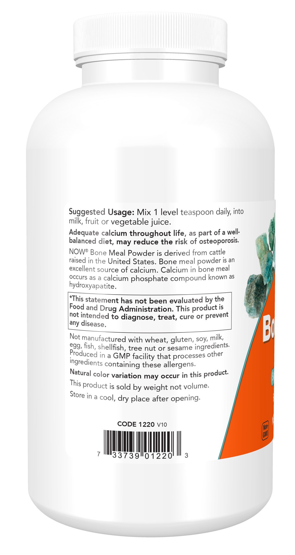 slide 3 of 4, NOW Bone Meal Powder - 1 LB., 1 lb