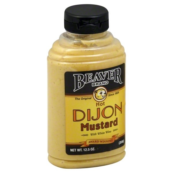 slide 1 of 1, Beaver Brand Hot Dijon Mustard With White Wine, 12 oz