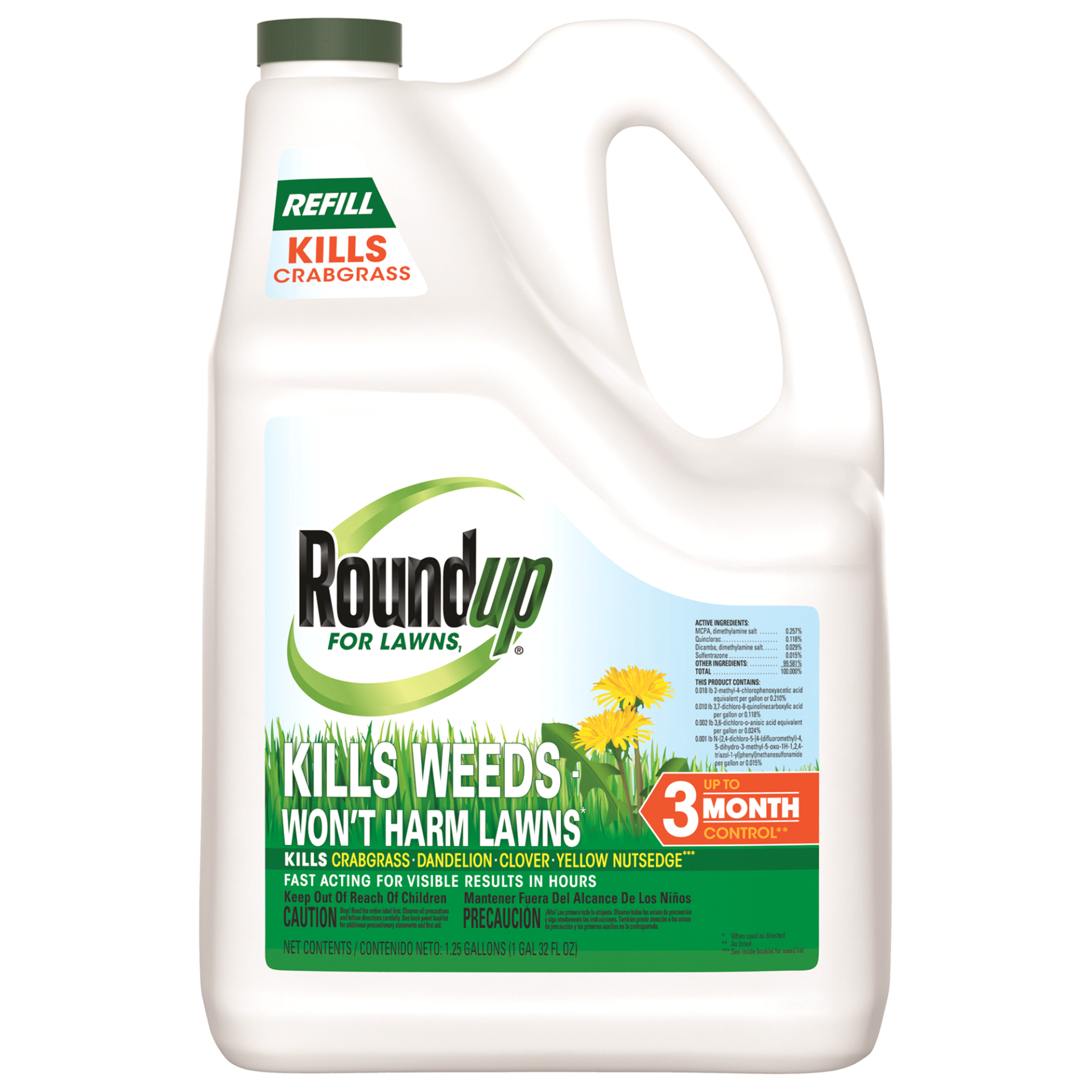 slide 1 of 1, Roundup for Lawns weed Killer refill, 1.25 gal