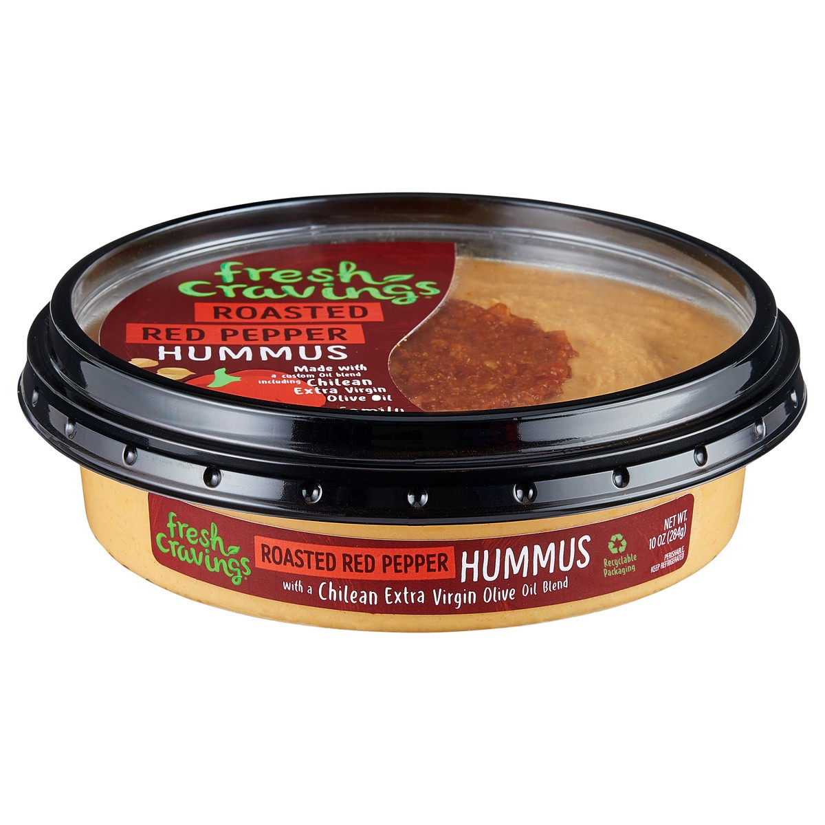 slide 1 of 4, Fresh Cravings Roasted Red Pepper Hummus, 10 oz