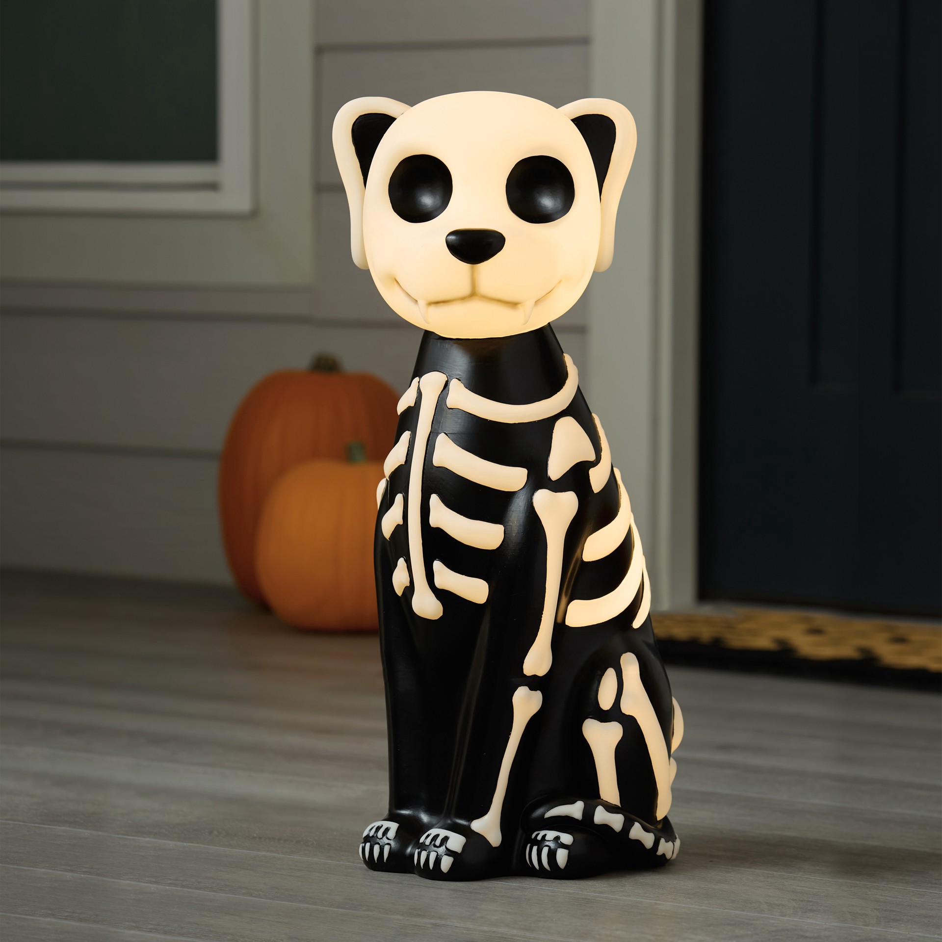 slide 4 of 4, 23.5" Led Lighted Skeleton Dog Blow Mold By Ashland, 23.5 in