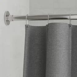 Zenna Home Rustproof Stainless Steel Adjustable Tension Decorative Shower Rod, 50 to 86 inches, Brushed Nickel