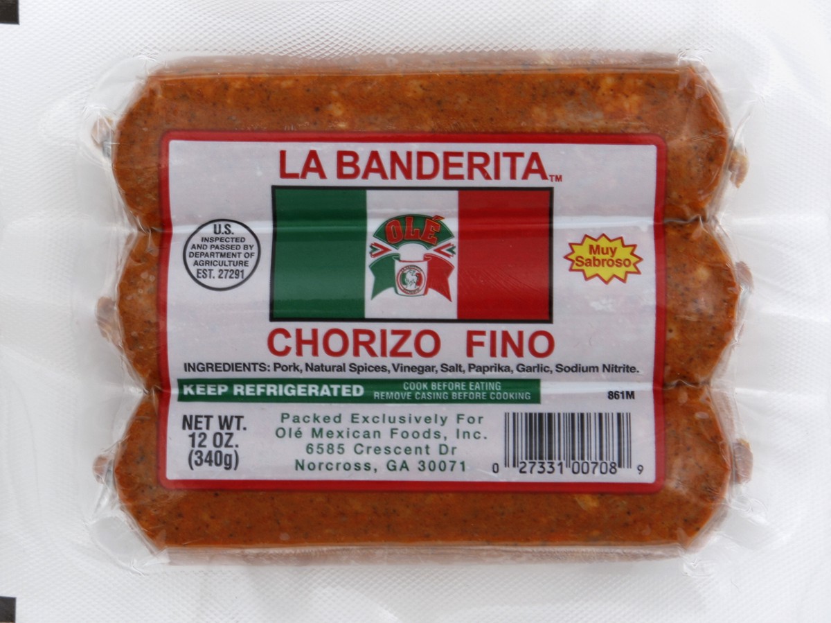 slide 4 of 5, La Banderita 100% Pork Chorizo Fino 12 oz, 12 oz