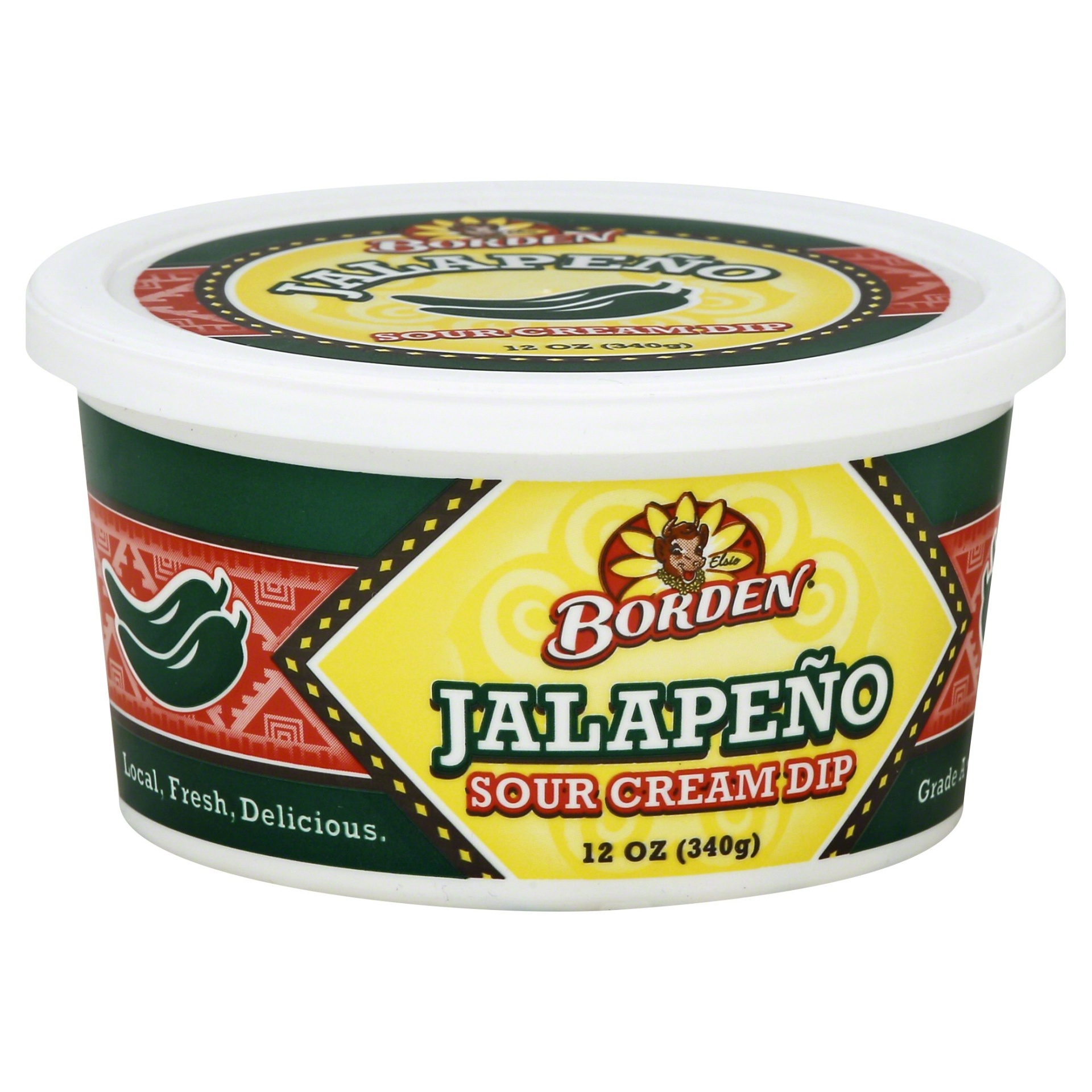 slide 1 of 1, Borden Jalapeno Sour Cream Dip, 12 oz