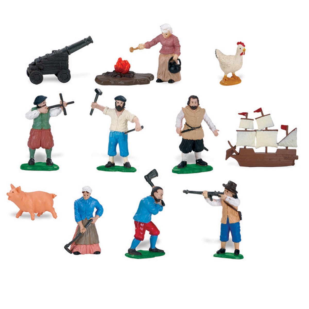 slide 2 of 2, Safari Ltd. Safari Ltd Toobs Jamestown Settlers, 12 figures