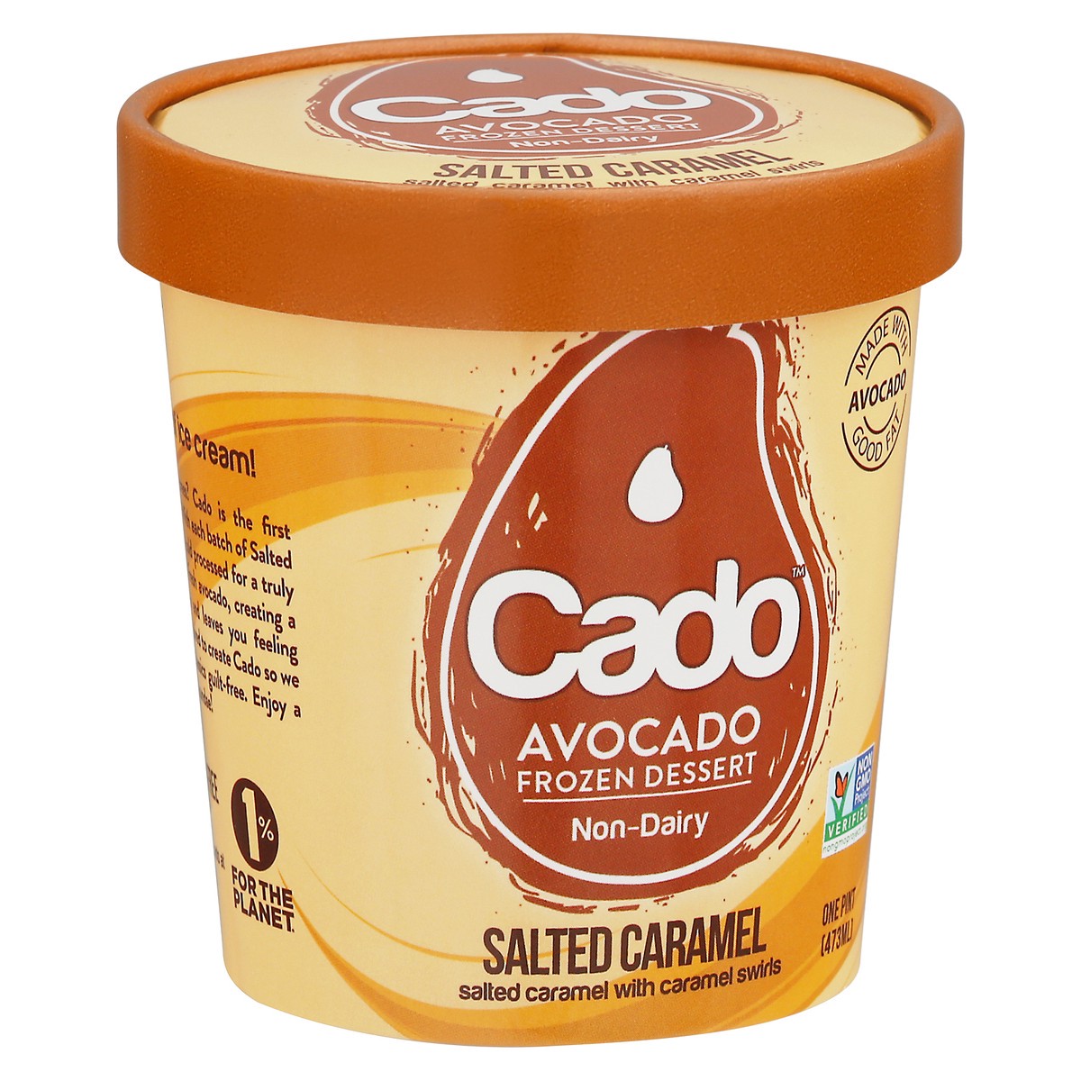 slide 2 of 9, Cado Avocado Salted Caramel Ice Cream, 1 pint