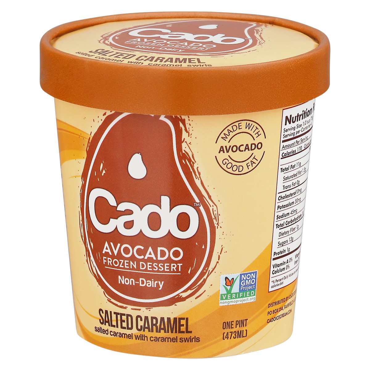 slide 3 of 9, Cado Avocado Salted Caramel Ice Cream, 1 pint