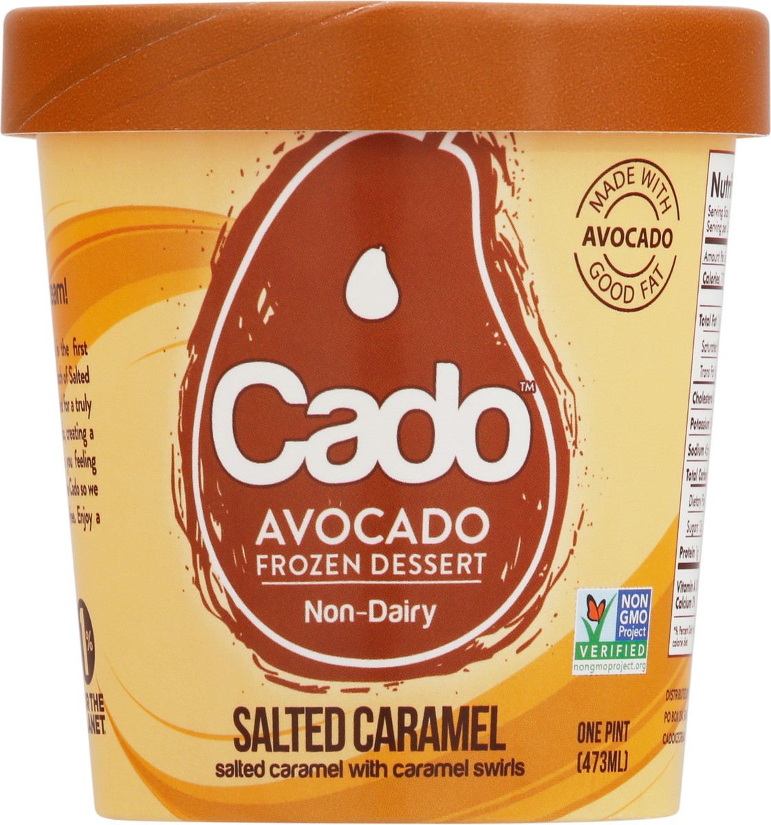 slide 1 of 9, Cado Avocado Salted Caramel Ice Cream, 1 pint