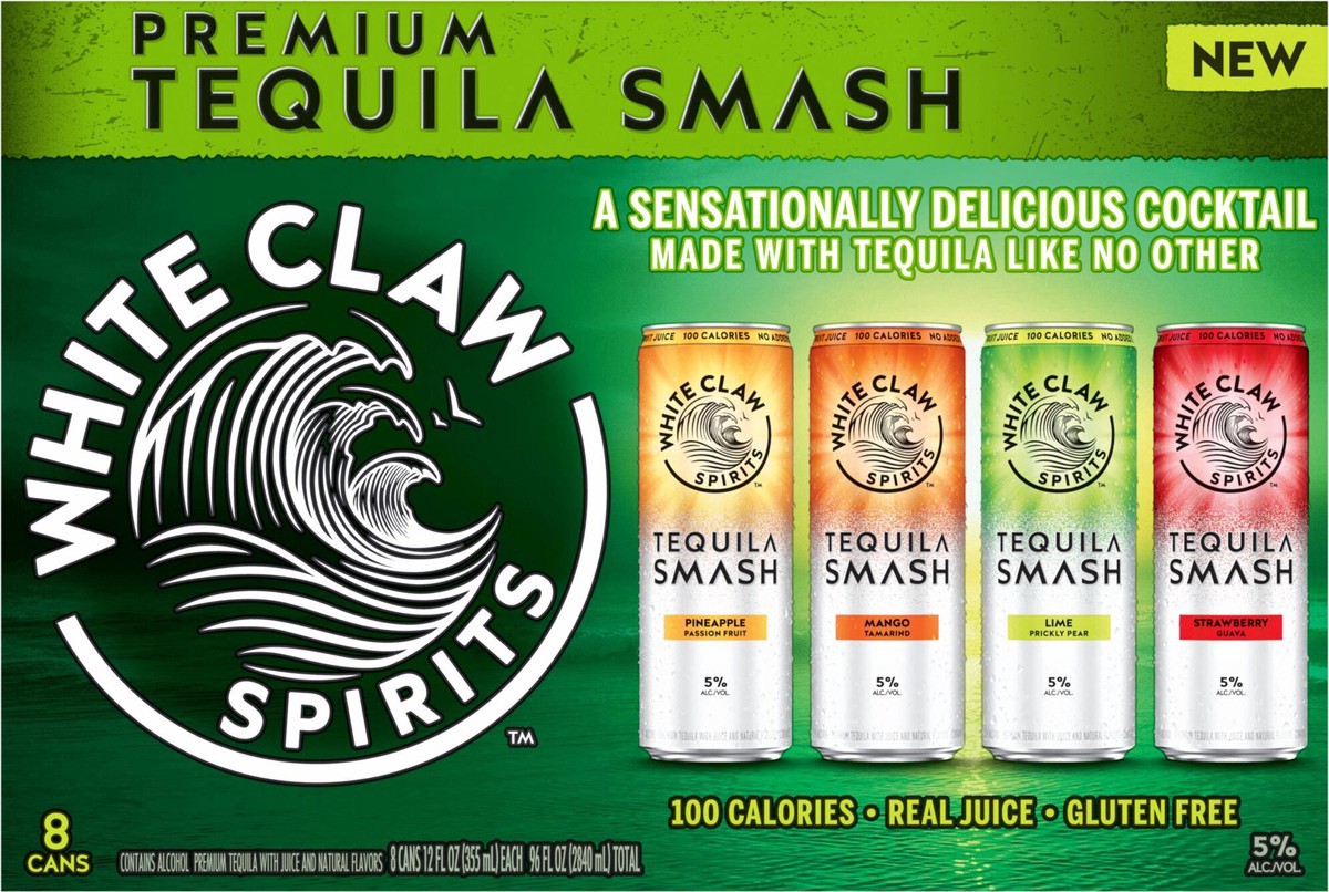 slide 12 of 12, White Claw Spirits Tequila Smash 8 Pack, 8 ct; 12 oz