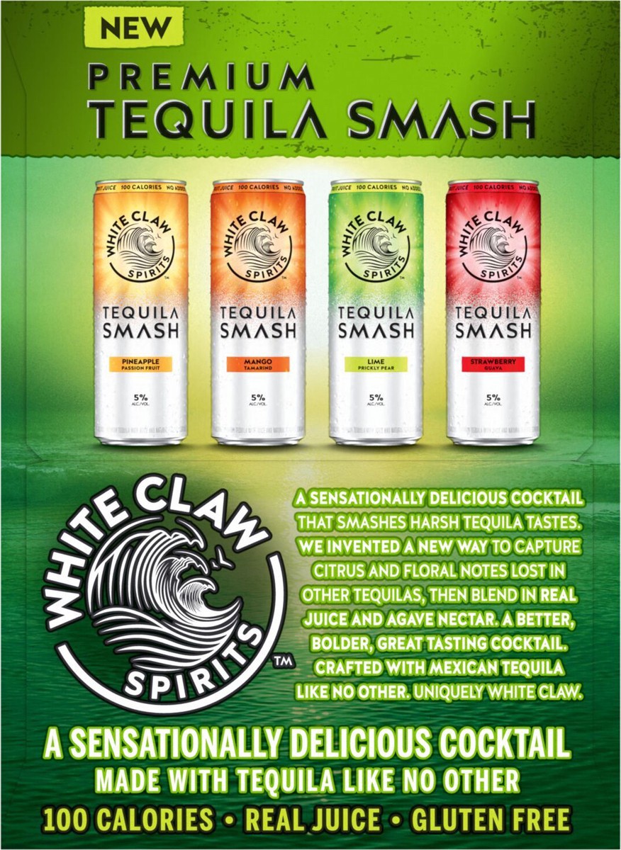 slide 7 of 12, White Claw Spirits Tequila Smash 8 Pack, 8 ct; 12 oz