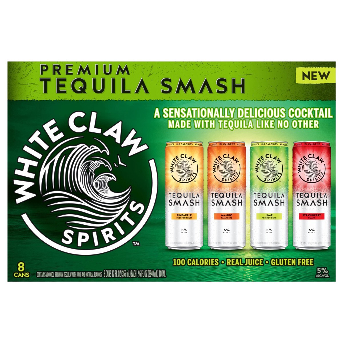 slide 10 of 12, White Claw Spirits Tequila Smash 8 Pack, 8 ct; 12 oz