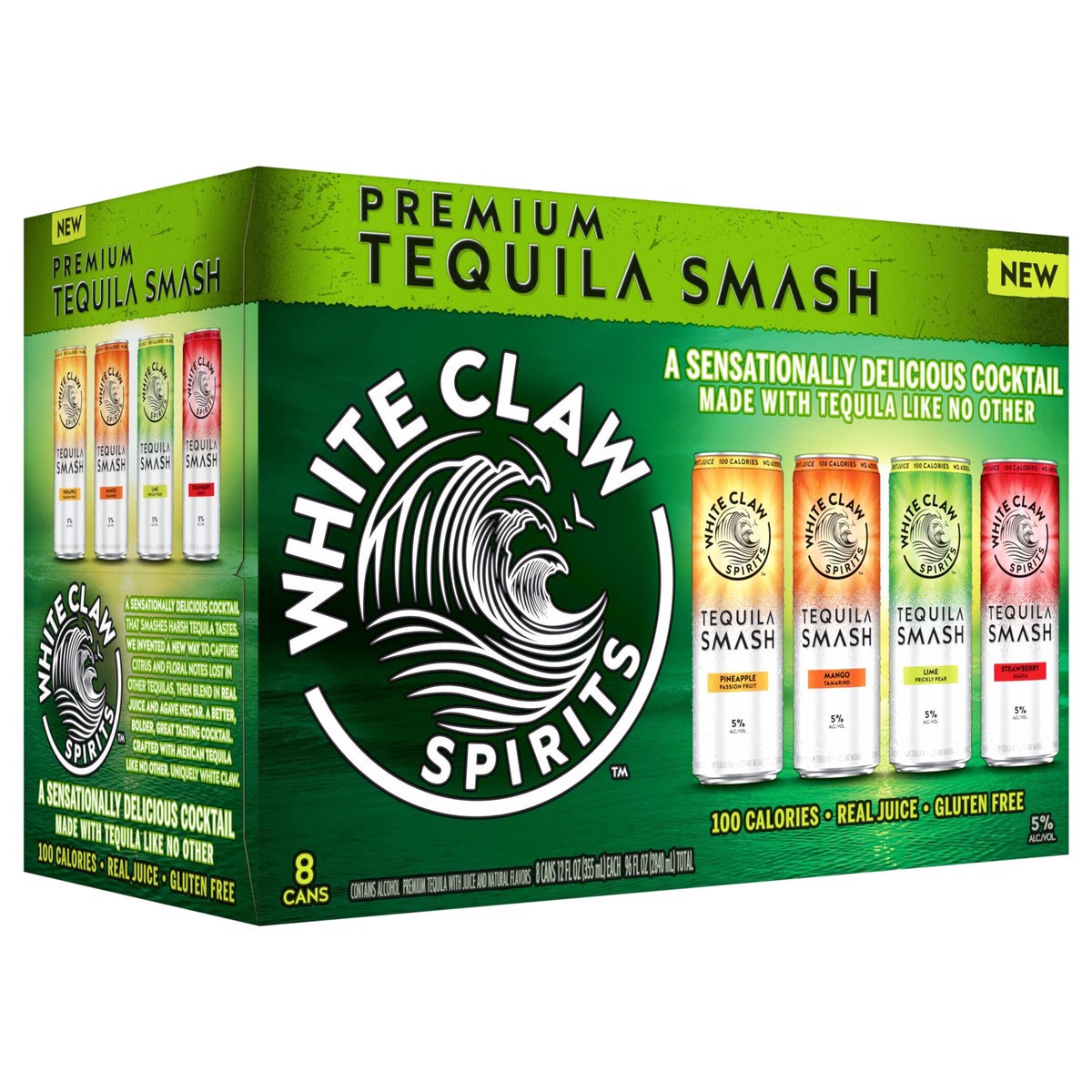 slide 6 of 12, White Claw Spirits Tequila Smash 8 Pack, 8 ct; 12 oz