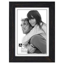 Malden Black Distressed Linear 5x7 Photo Frame