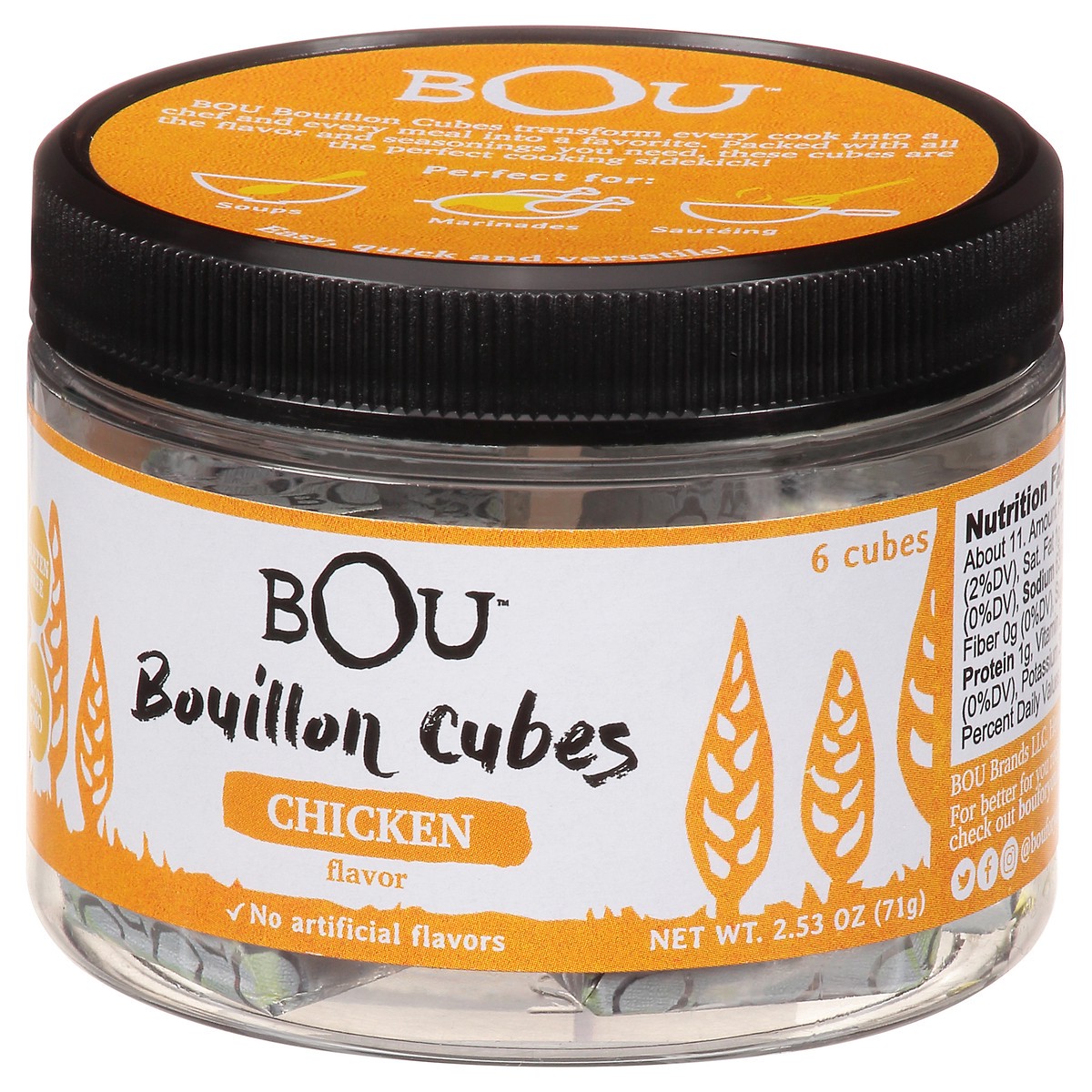 slide 2 of 9, Bou Bouillon Cube Chicken Jar 6 Count - 2.53 Oz, 2.53 oz