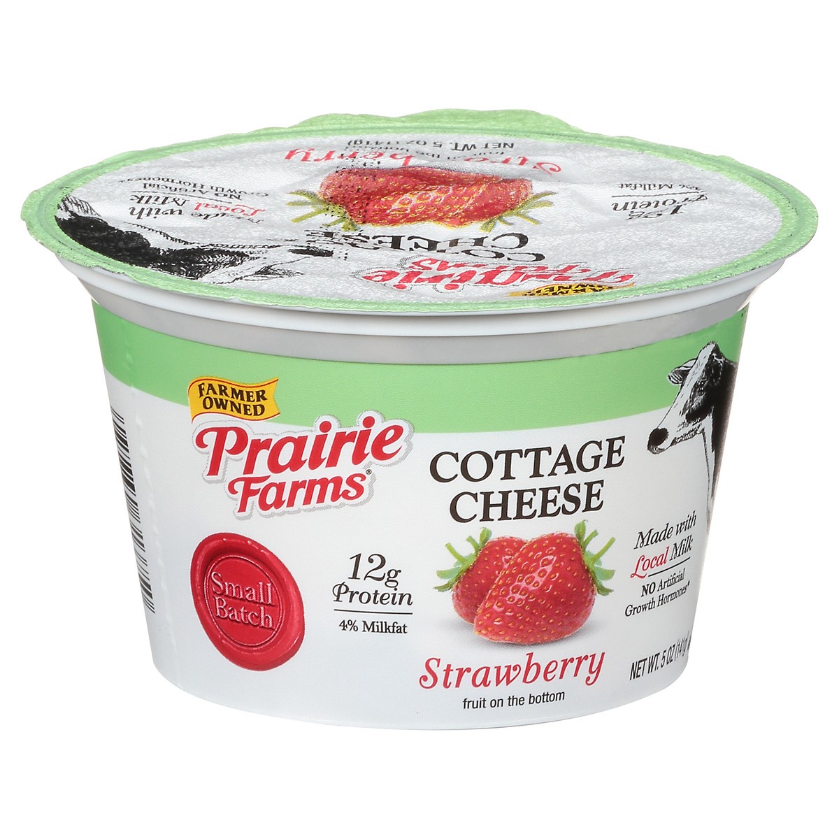 slide 3 of 12, Prairie Farms 4% Milkfat Strawberry Cottage Cheese 5 oz, 5 oz