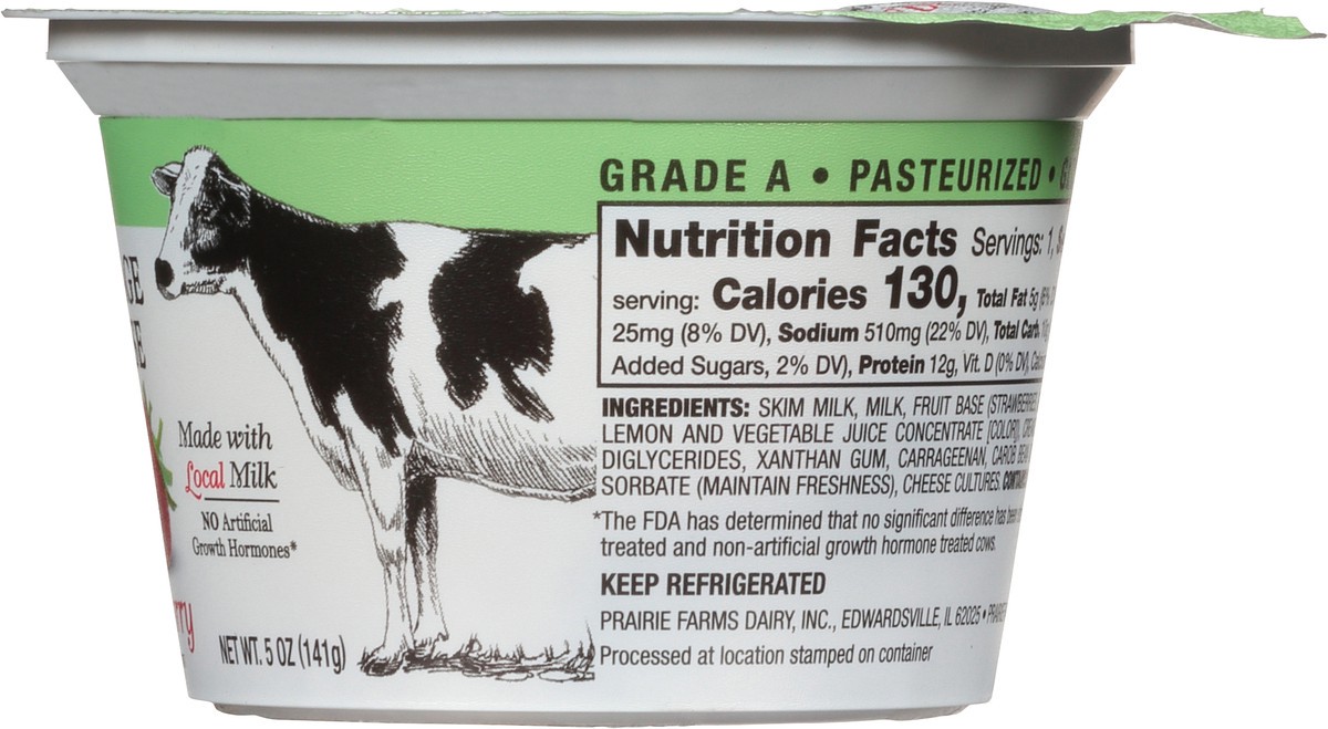 slide 7 of 12, Prairie Farms 4% Milkfat Strawberry Cottage Cheese 5 oz, 5 oz