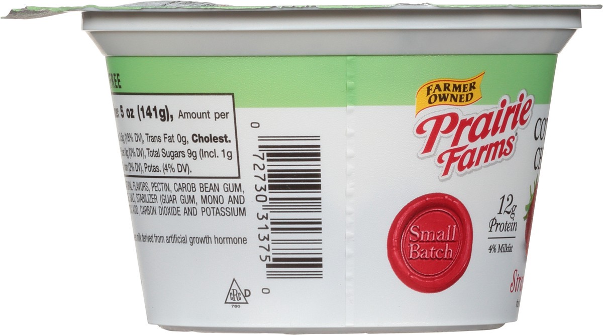 slide 8 of 12, Prairie Farms 4% Milkfat Strawberry Cottage Cheese 5 oz, 5 oz