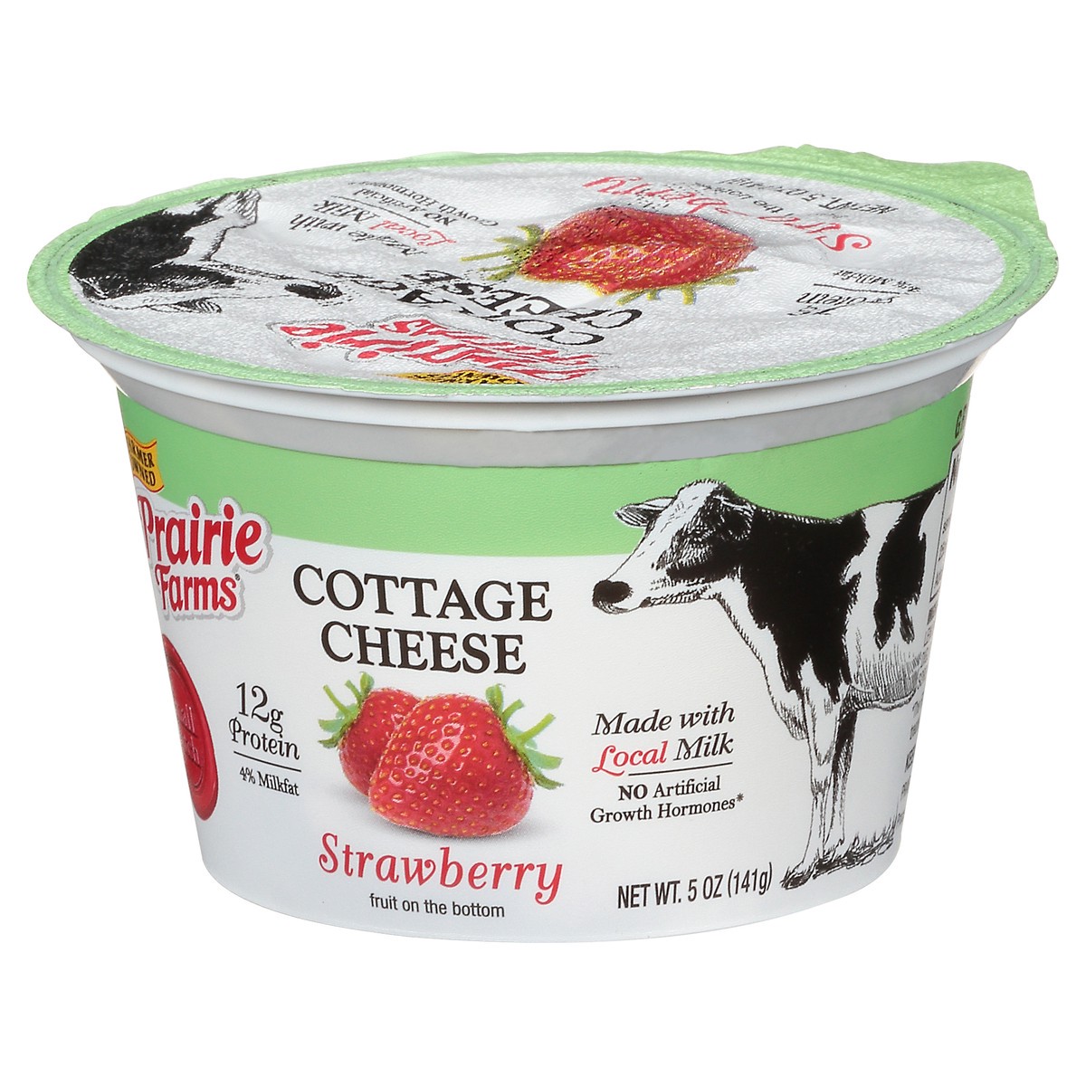 slide 6 of 12, Prairie Farms 4% Milkfat Strawberry Cottage Cheese 5 oz, 5 oz