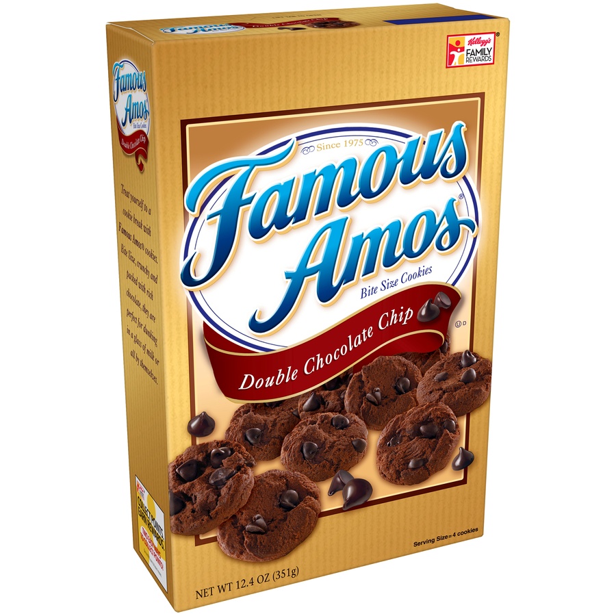 slide 7 of 7, Famous Amos Double Chocolate Chip Bite Size Cookies, 12.4 oz
